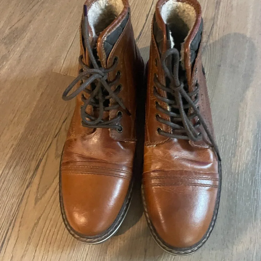 Franco Fortini Blake Carvano Boots Men 8.5 Brown Leather Ankle Casual